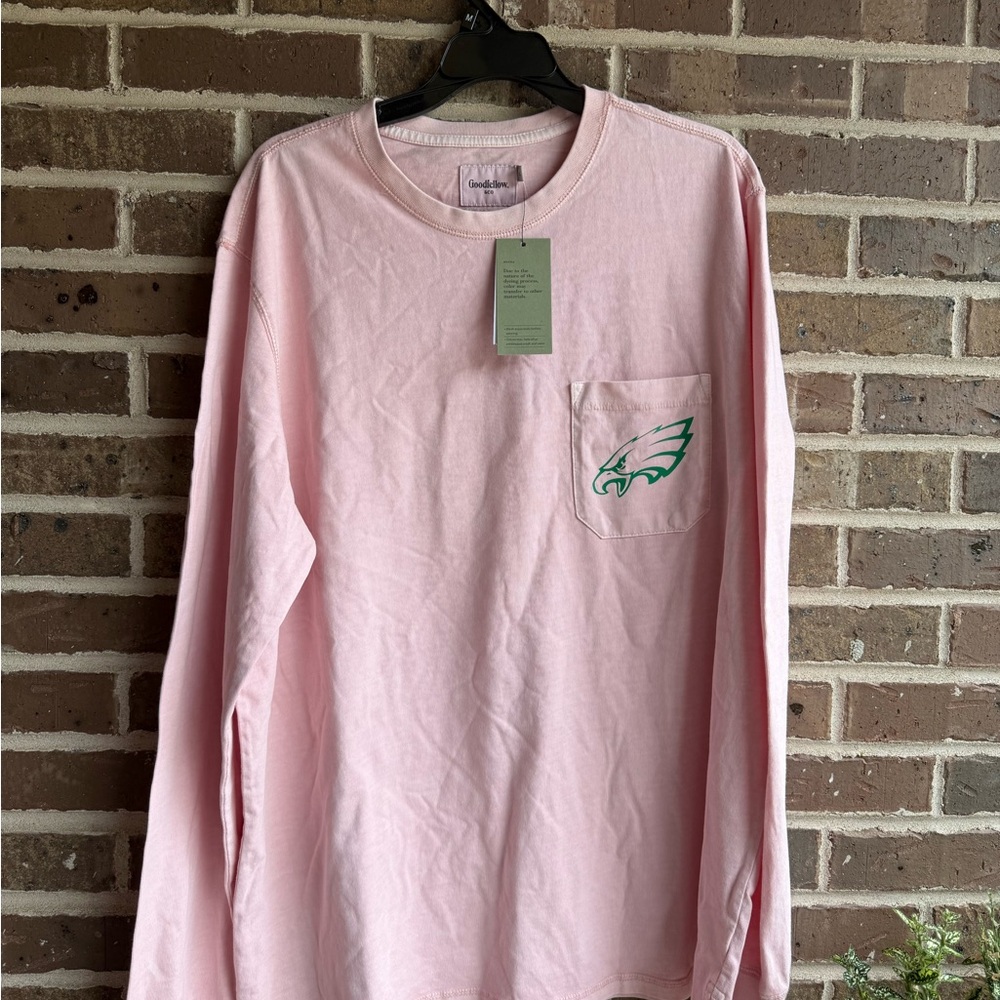 Custom made Philadelphia eagles Goodfellow & Co Pink Long Sleeve Tee